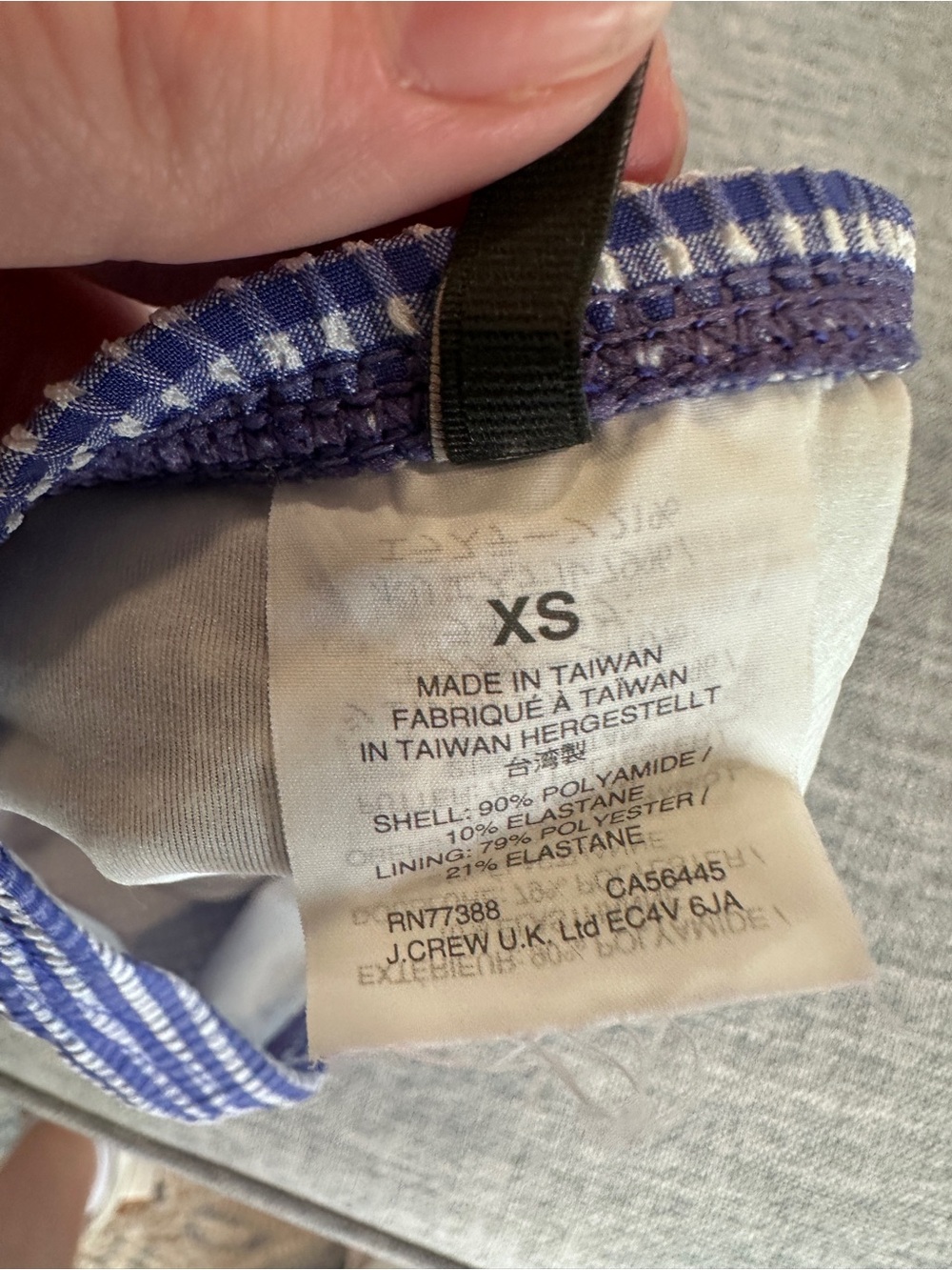 J. Crew Blue and White Gingham High Wasted Bikini Set - Picture 4 of 6